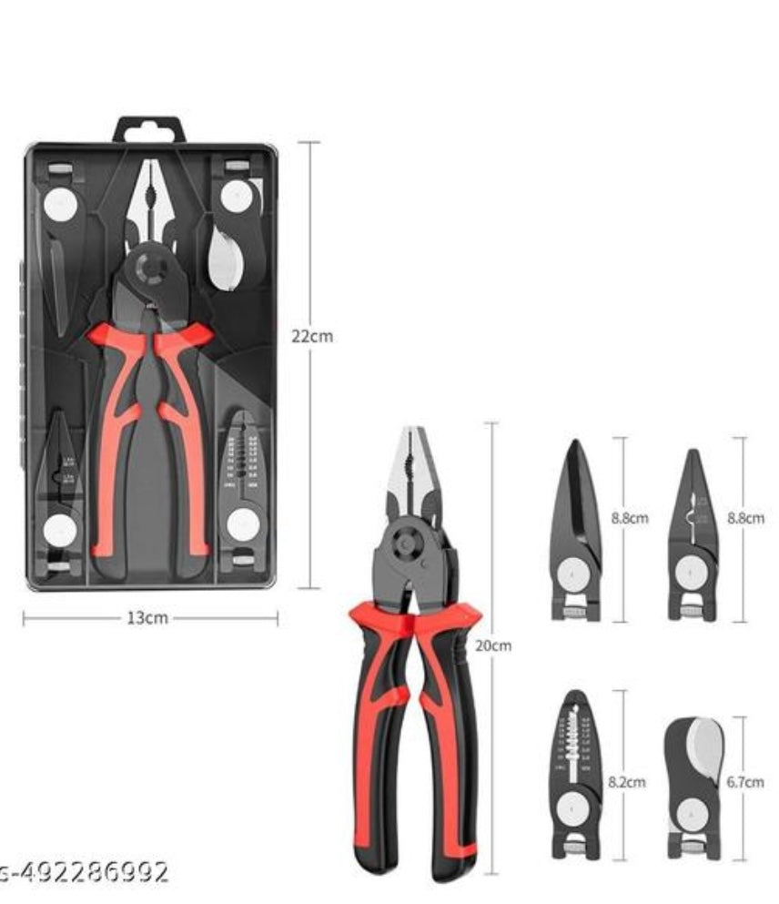 5-In-1 Multifunctional Wire Stripper, Combination Interchangeable Pliers Kit