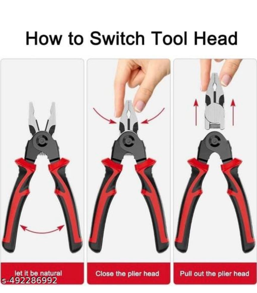 5-In-1 Multifunctional Wire Stripper, Combination Interchangeable Pliers Kit