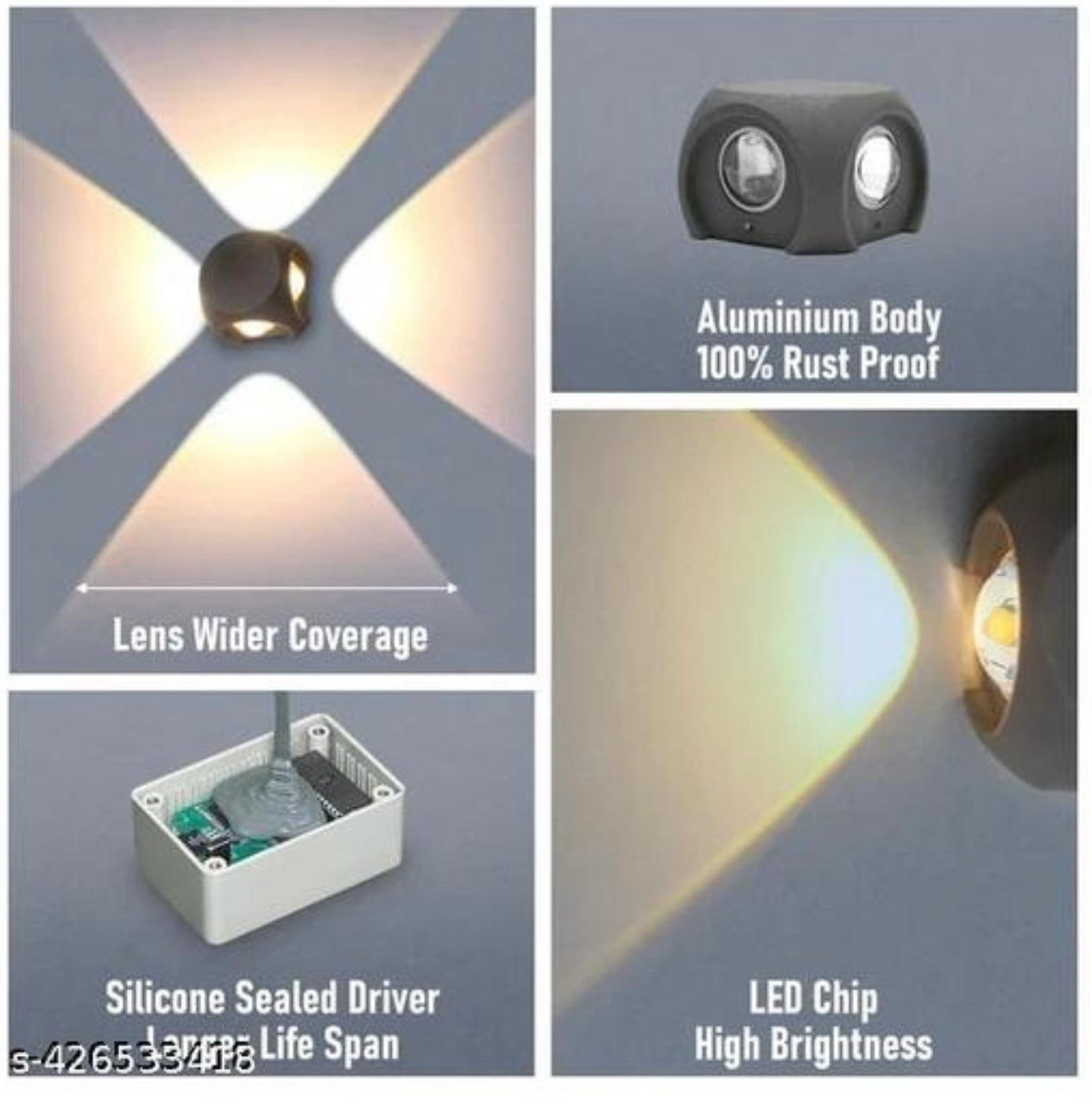 LED 4 way outdoor exterior light -4 action (4in1 warm white,water proof light  