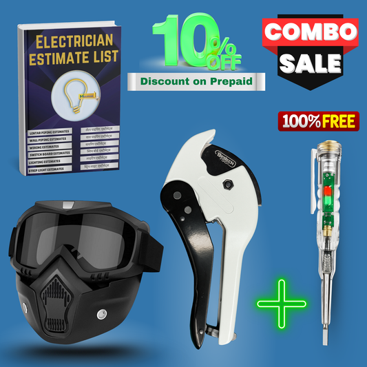Electric Material Estimate Book (100pages) + Goggle Face Mak + PVC Pipe + ACDC Tester Free