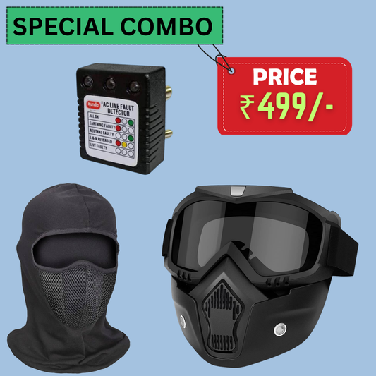 Goggles Glasses Face Mask +Cotton +  Socket line tester