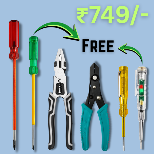 10'' Screwdriver + 8'' screwdriver + multifunctional plier + wire cutter + Neon Tester + ACDC Tester