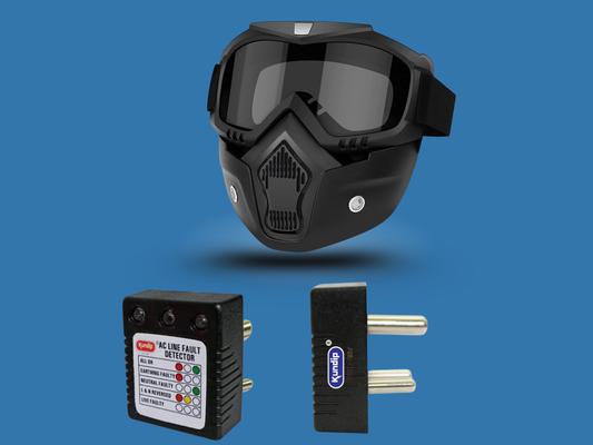 Goggles Glasses Face Mask + Socket line tester
