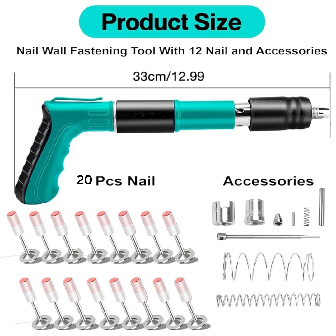 Manual Steel Nail Gun with 20 FREE Nails + Multifunctional Plier