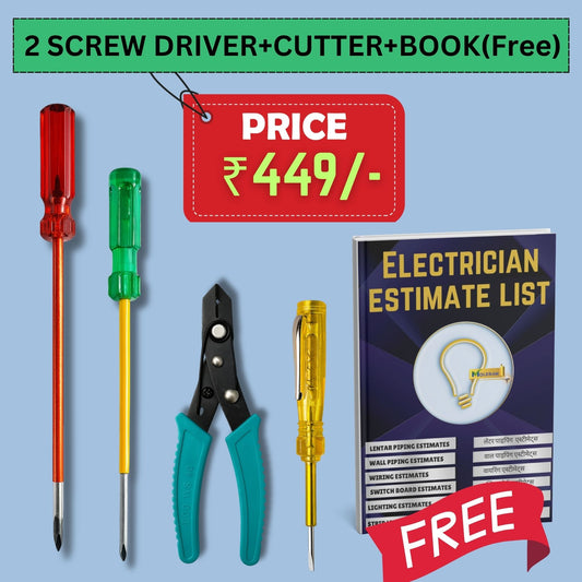 10'' Screwdriver + 8'' screwdriver + wire cutter + Neon Tester (Estimate Book -- Free)